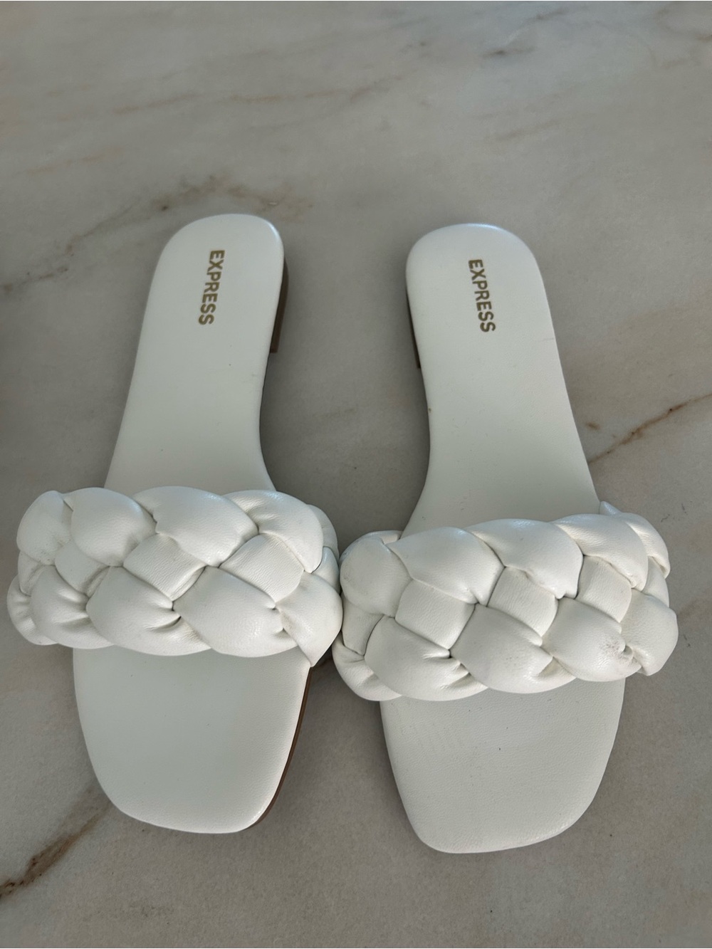 Express Women's White Braided Slide Sandals Mew size 7
